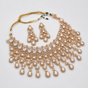 Premium Polki Statement Bridal Necklace and Earring Set
