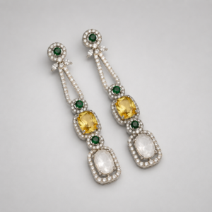 Designer Inspired Italian Yellow Swarovski Doublet Drop Earrings